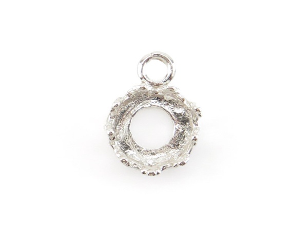 Sterling Silver Gallery Wire Round Bezel Pendant 5mm