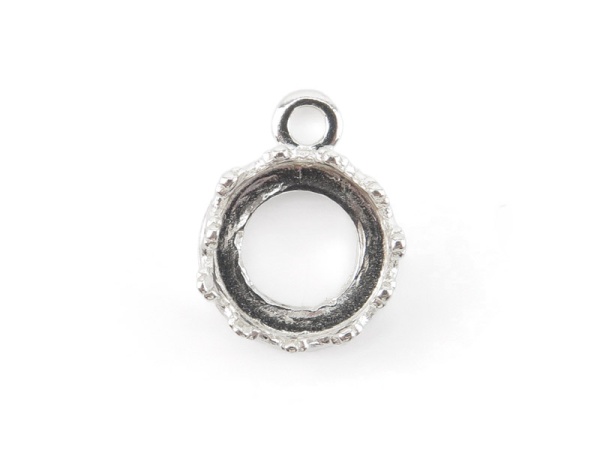 Sterling Silver Gallery Wire Round Bezel Pendant 7mm