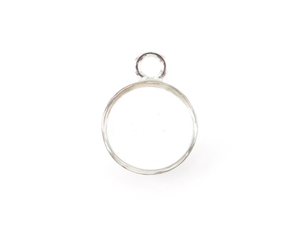 Sterling Silver Bezel Cup Setting with Loop 8mm