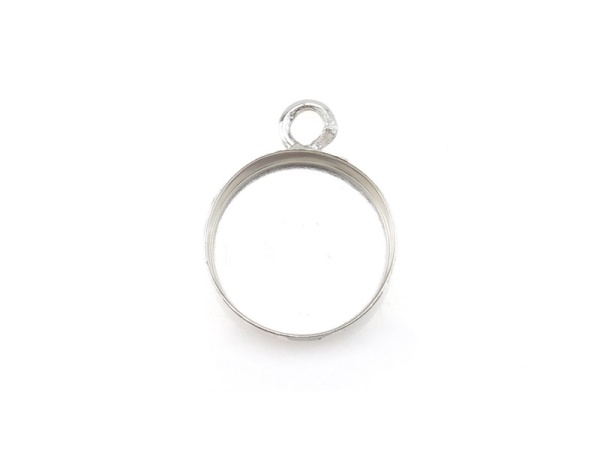 Sterling Silver Bezel Cup Setting with Loop 10mm