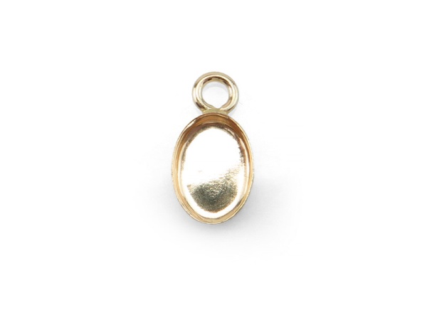 Gold Filled Oval Bezel Cup Setting with Loop 7mm x 5mm
