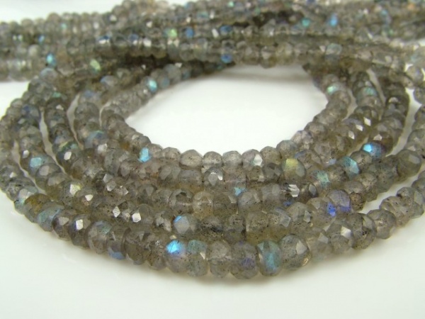 Labradorite Faceted Rondelle Beads 4.5mm ~ 12.5'' Strand