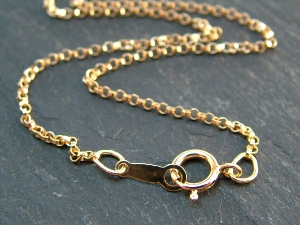 Gold Filled Rolo Chain Necklace with Spring Clasp ~ 16''