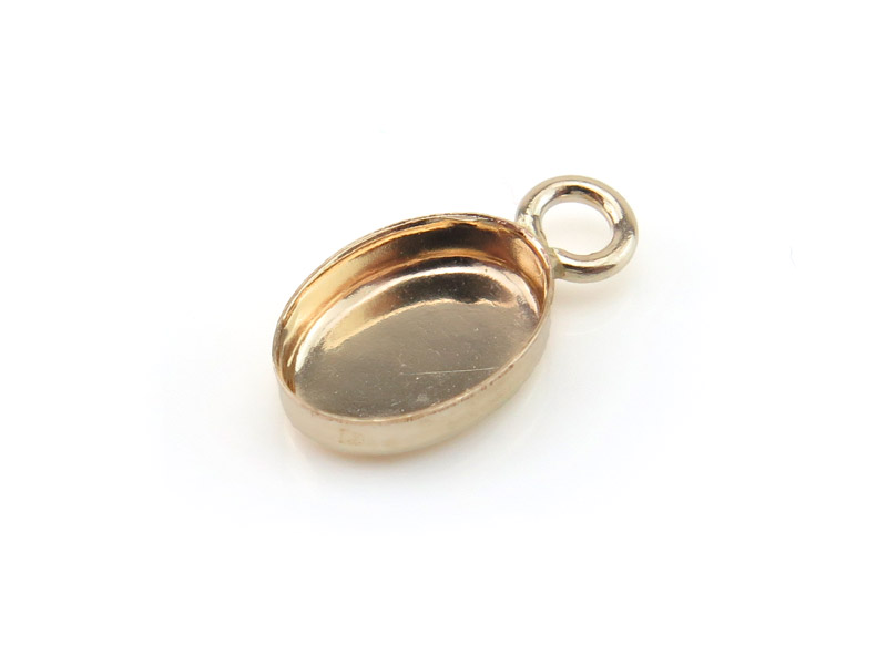Gold Filled Oval Bezel Cup Setting with Loop 7mm x 5mm