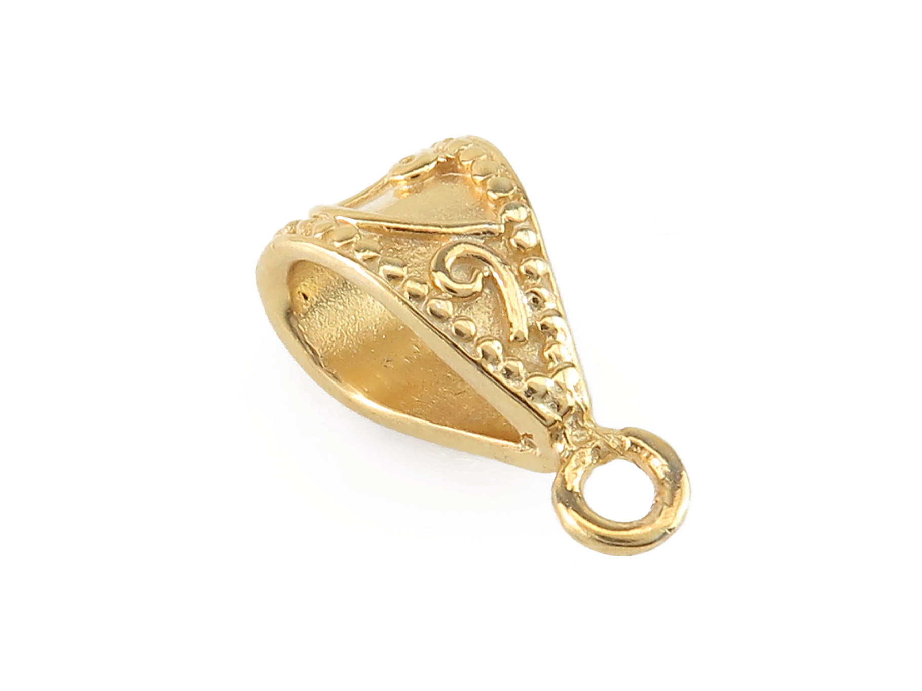 Paillette Long Disc & Bead Necklace in gold vermeil