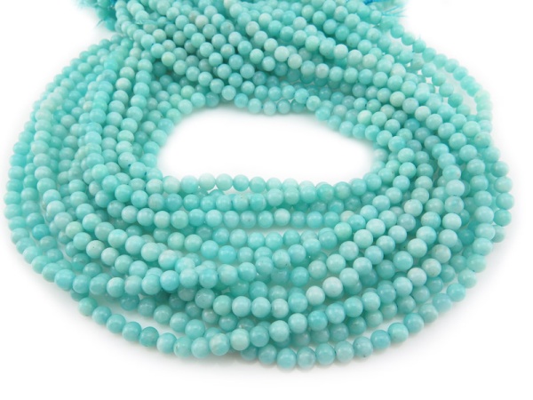 AA+ Amazonite Smooth Round Beads ~ Various Sizes ~ 15'' Strand