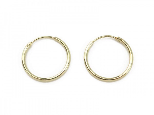 Gold Plated Vermeil Silver Earring Hoops 20mm  ~ PAIR