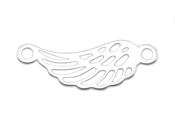 Sterling Silver Angel Wing Connector 19mm
