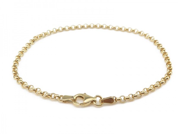 Yellow Gold Plating Sterling Silver Link Round Kadi Chain Bracelet Jewelry,  Silver Rolo/Belcher Chain Bracelet Jewelry – Thesellerworld