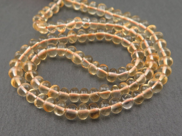 AA+ Citrine Smooth Rondelles 4-5mm ~ 16'' Strand