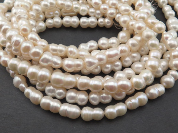 Freshwater Pearl Peanut Beads 10-11mm ~ 16'' Strand