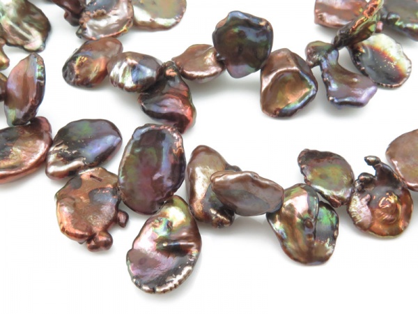 Freshwater Pearl Copper Keishi Petal Beads 15-20mm ~ 16'' Strand