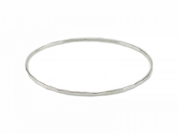 Sterling Silver Plain Wire Bangle ~ 7.5