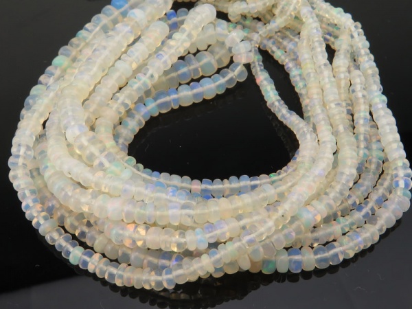 Ethiopian Opal Smooth Rondelle Beads ~ Various Sizes ~ 16'' Strand