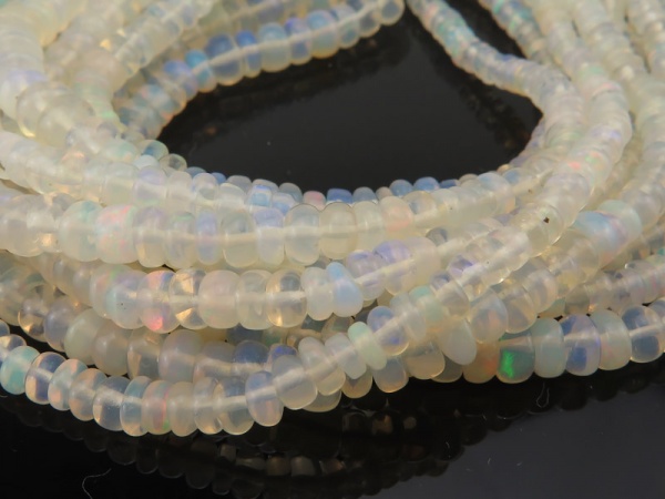 Ethiopian Opal Smooth Rondelle Beads ~ Various Sizes ~ 16'' Strand