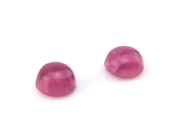 Fair Mined Pink Sapphire Round Cabochon ~ Various Sizes ~ PAIR