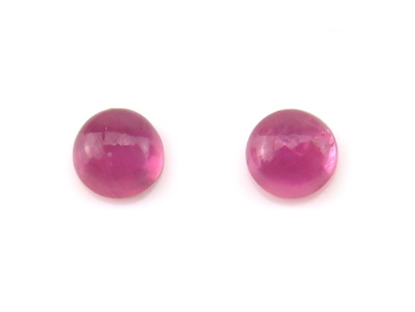 Fair Mined Pink Sapphire Round Cabochon ~ Various Sizes ~ PAIR