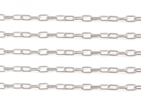 solid 925 Sterling Silver twisted oval cable chain extender with