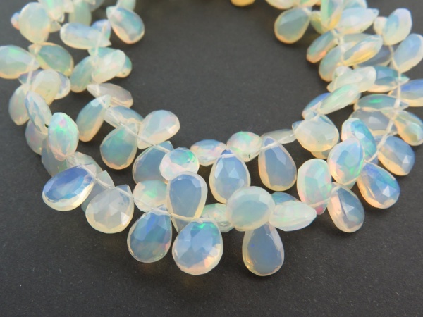 Natural Blue Ethiopian Opal Beads, 4mm Rondelle Opal, Loose Beads 16 I