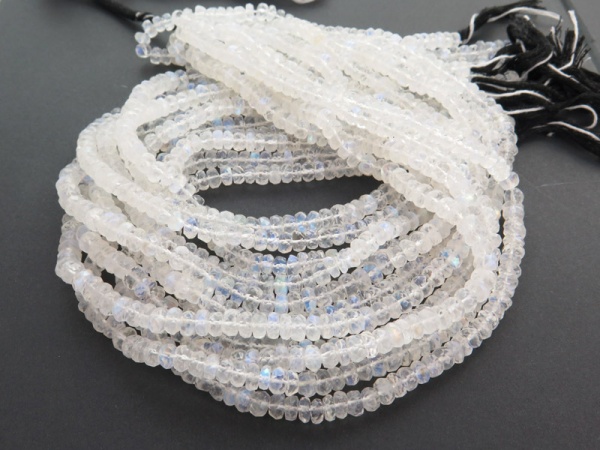 AA+ Rainbow Moonstone Faceted Rondelle Beads ~ Various Sizes ~ 15'' Strand