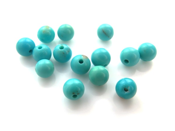 Turquoise Smooth Round Ball ~ Half Drilled ~ Various Sizes ~ SINGLE
