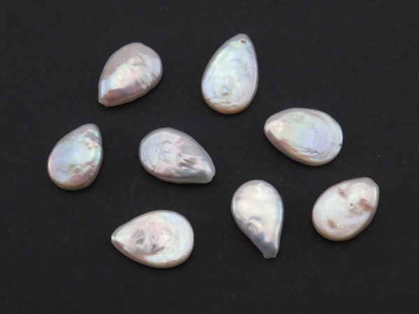 Freshwater Pearl Ivory Pear 17-22mm ~ Half Drilled ~ SINGLE