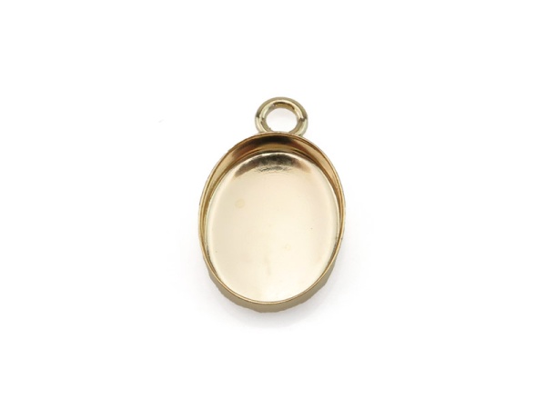 Gold Filled Oval Bezel Cup Setting with Loop 10mm x 8mm