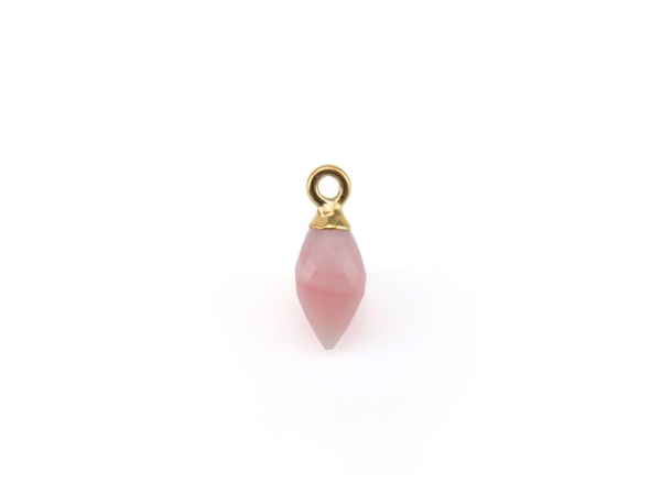 Gold Plated Silver Pink Opal Marquise Charm 13mm