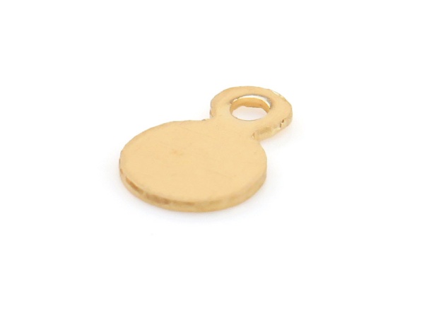 14K Gold Round Tag 6.25mm