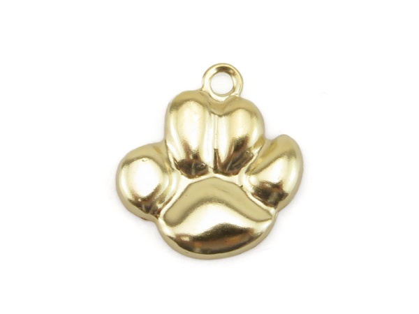 Gold Filled Paw Print Charm 11.5mm