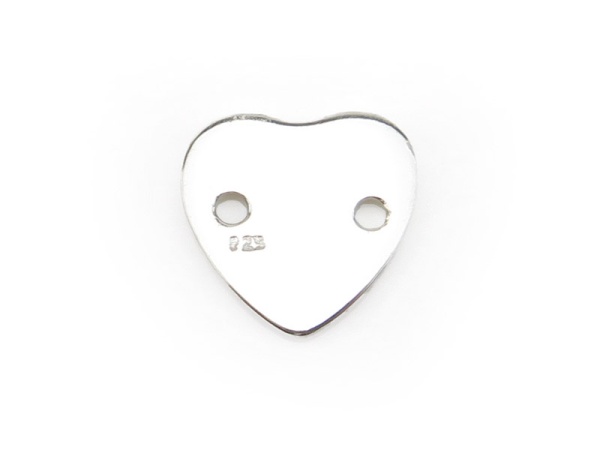 Sterling Silver Heart Tag Connector 8mm