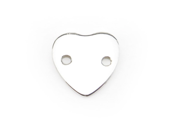 Sterling Silver Heart Tag Connector 8mm