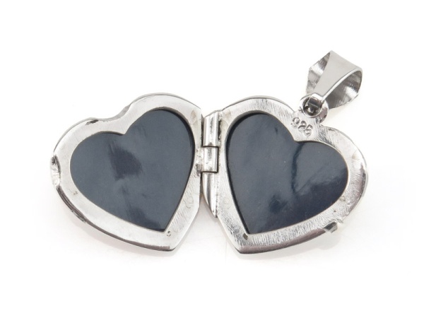 Sterling Silver Heart Locket Pendant 21.5mm