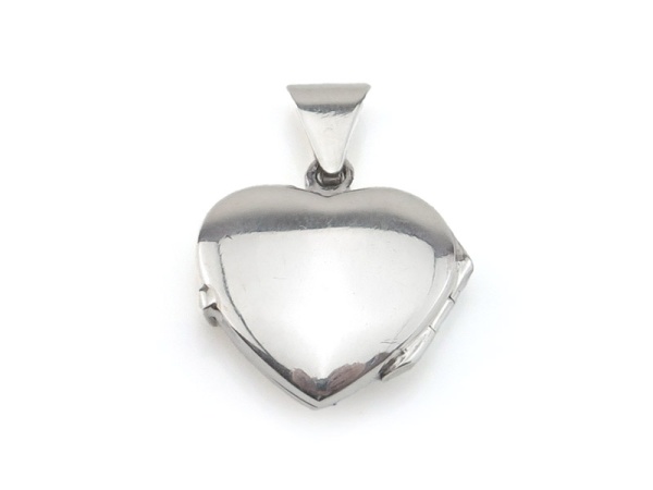 Sterling Silver Heart Locket Pendant 21.5mm