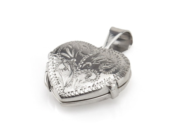 Sterling Silver Heart Locket Pendant 21.5mm