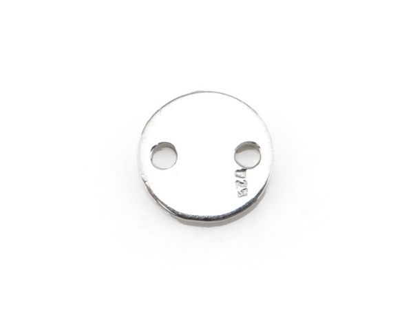 Sterling Silver Circle Tag Connector 6mm