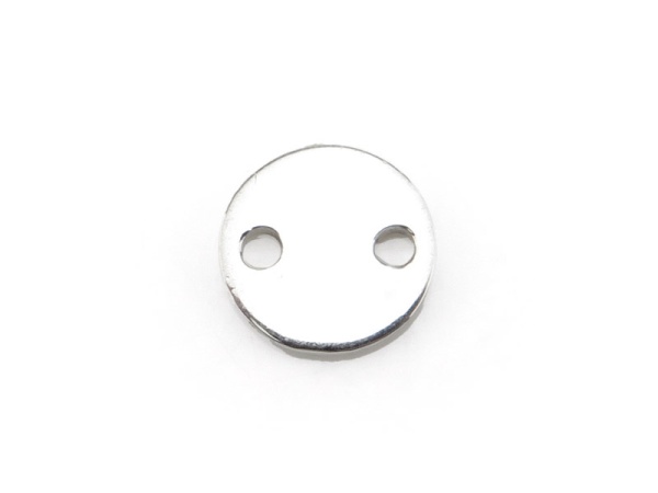 Sterling Silver Circle Tag Connector 6mm