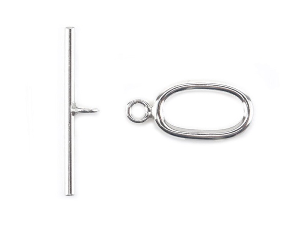 Sterling Silver Oval Toggle and Bar Clasp 21mm