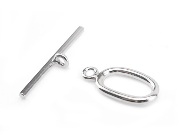 Sterling Silver Oval Toggle and Bar Clasp 21mm