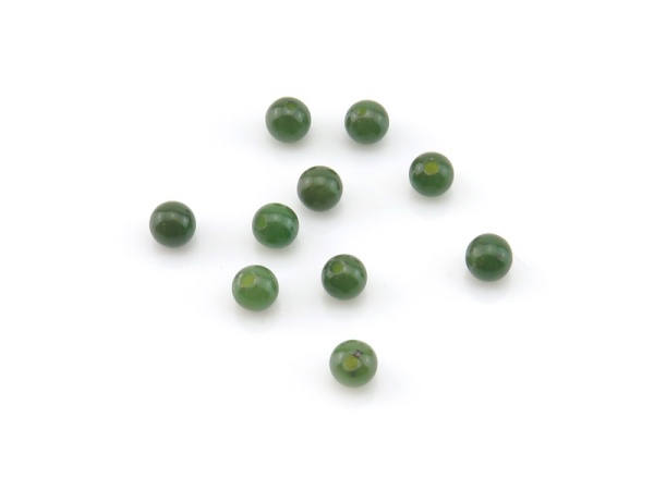 Nephrite Jade Smooth Round Ball ~ Half Drilled ~ 4mm ~ SINGLE