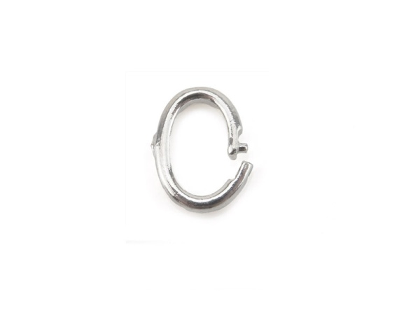 Sterling Silver Oval Locking Ring 8mm