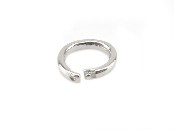 Sterling Silver Round Locking Ring 8mm