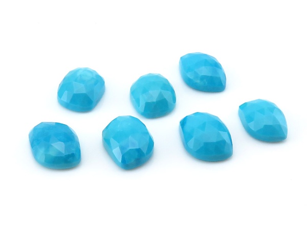 Turquoise Rose Cut Freeform Slice 13.5-14mm