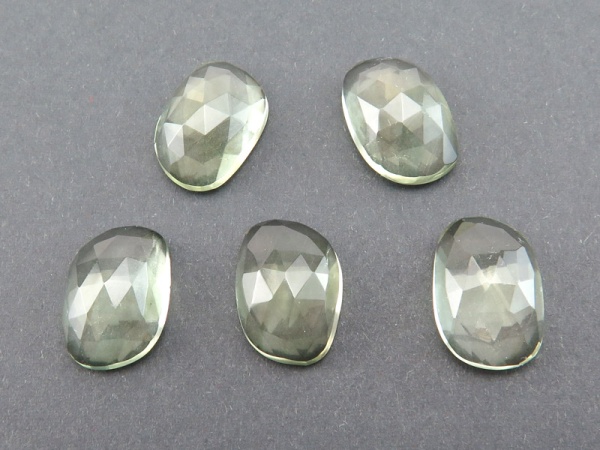 Green Amethyst Rose Cut Slice 14-14.5mm