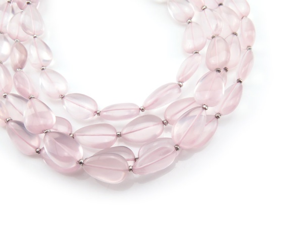 AAA Rose Quartz Smooth Pear Beads 11.75-14mm ~ 9'' Strand