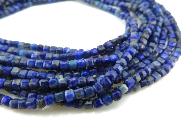 AA Lapis Lazuli Faceted Cube Beads 2.5mm ~ 15'' Strand
