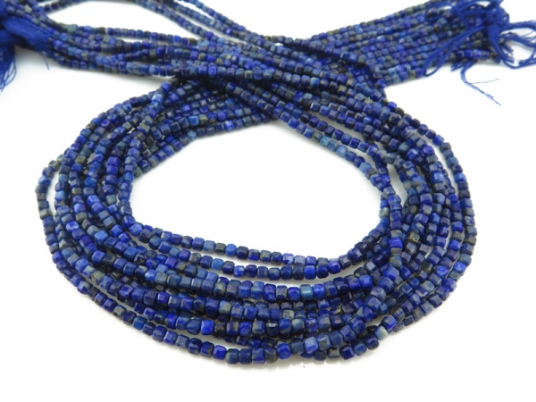 AA Lapis Lazuli Faceted Cube Beads 2.5mm ~ 15'' Strand