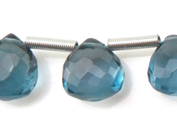 AAA London Blue Topaz Micro-Faceted Heart Briolette ~ SINGLE ~ Various Sizes