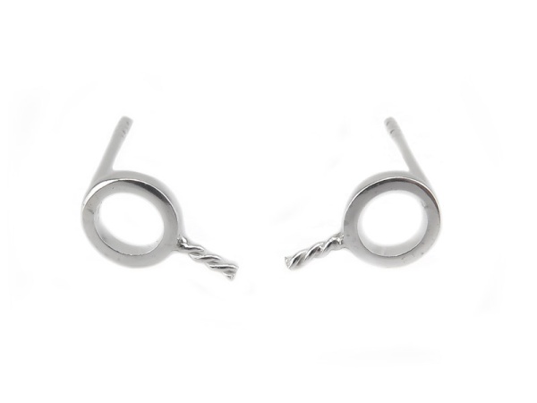 Sterling Silver Circle Ear Posts w/Peg 6mm ~ PAIR