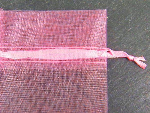 Organza Bag 8cm x 10cm ~ Pink ~ Pack of 10